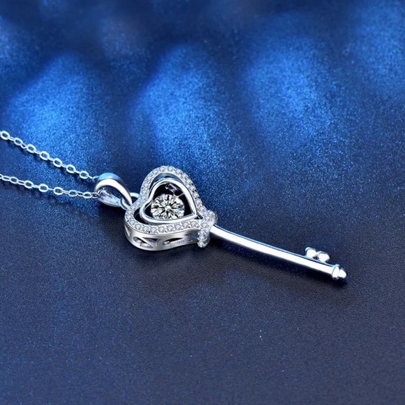 1/2ct. t.w. Diamond Dancing Key Necklace - Picture 5 of 15